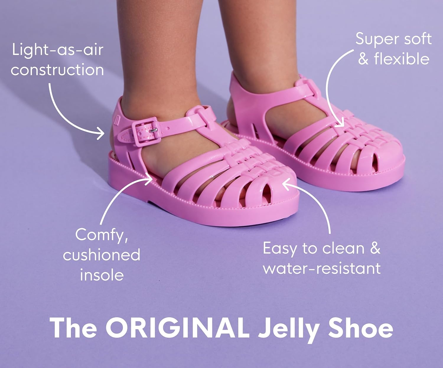 image:imagemini melissa Ultragirl Unicorn Mary Jane Shoes for Babies amp Toddlers  Comfy amp Cute Peep Toe Jelly Shoes wColorful Stripes amp Adjustable StrapGlitter ClearPink