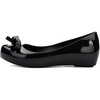 image:imagemini melissa Ultragirl with Bow Ballet Flats for Girls Comfortable amp Cute Peep Toe Jelly Flat Shoes with Transparent Upper and Small Bow for KidsBlack