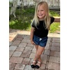 image:imagemini melissa Sweet Love Cap Toe Mary Jane Dress Shoes for Toddlers amp Little Kids  Jelly Flats for Girls with Cute Bow Toe Accent and Adjustable Straps Toddler Girl FlatsBlack