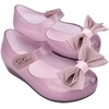 image:imagemini melissa Ultragirl Collection Mary Jane Flats for Toddlers and Babies  Comfortable amp Cute Peep Toe Jelly Flat Shoes with Transparent Upper and Small Bow for Little GirlsGlitter Pink
