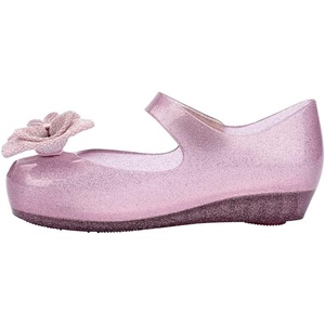 image:imagemini melissa Ultragirl Collection Mary Jane Flats for Toddlers and Babies  Comfortable amp Cute Peep Toe Jelly Flat Shoes with Transparent Upper and Small Bow for Little GirlsGlitter Pink