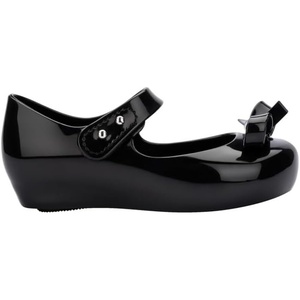 image:imagemini melissa Ultragirl Collection Mary Jane Flats for Toddlers and Babies  Comfortable amp Cute Peep Toe Jelly Flat Shoes with Transparent Upper and Small Bow for Little GirlsUltragirl Bow  Black