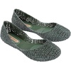 image:imageMelissa Campana Papel Flats for Women  Comfortable Stylish amp Flexible SlideOn ClosedToe Jelly Flat Shoes with Hollow Interwoven Cut Out DesignGlitter Green