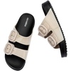 image:imagemini melissa Cozy Jelly Slides for Kids  Slipon Jelly Shoes Slip On Sandals for Girls Open Toe Summer Shoes AdjustableBlackBeige