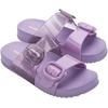image:imagemini melissa Cozy Jelly Slides for Kids  Slipon Jelly Shoes Slip On Sandals for Girls Open Toe Summer Shoes AdjustableLilacGlitter