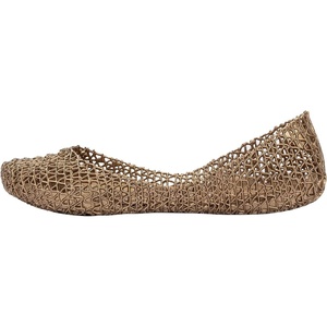 image:imageMelissa Campana Papel Flats for Women  Comfortable Stylish amp Flexible SlideOn ClosedToe Jelly Flat Shoes with Hollow Interwoven Cut Out DesignMetallic Gold