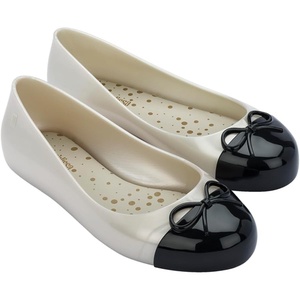 image:imagemini melissa Sweet Love Cap Toe Dress Shoes for Little Kids amp Big Kids  Girls Ballet Flats  Jelly Shoes for Girls with Cute Bow Toe Accent Ballerina Flats Little Kid Jelly ShoesPearly WhiteBlack