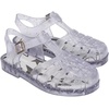 image:imagemini melissa Possession Jelly Fisherman Sandal for Toddler and Kids  Iconic Fisherman Jelly Sandal for Toddlers amp Girls Adjustable Buckle Waterproof Bubblegum Scent Play amp Dress ShoesShiny Elements  Glitter Clear