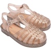 image:imagemini melissa Possession Jelly Fisherman Sandal for Toddler and Kids  Iconic Fisherman Jelly Sandal for Toddlers amp Girls Adjustable Buckle Waterproof Bubblegum Scent Play amp Dress ShoesBeige Silver Glitter
